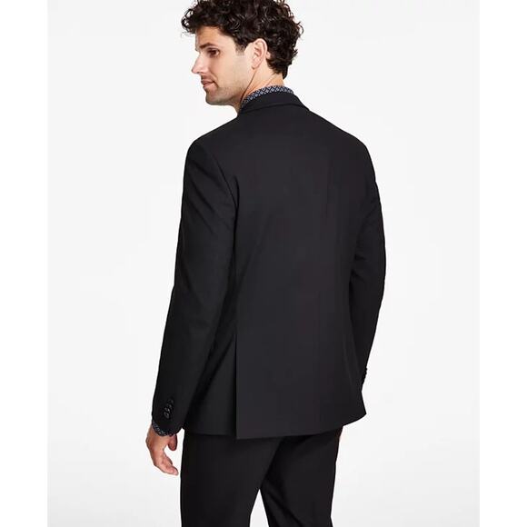 Alfani Men's Black Stretch Solid Slim-Fit Tailored Formal Suit Jacket Size 44R - Picture 2 of 8